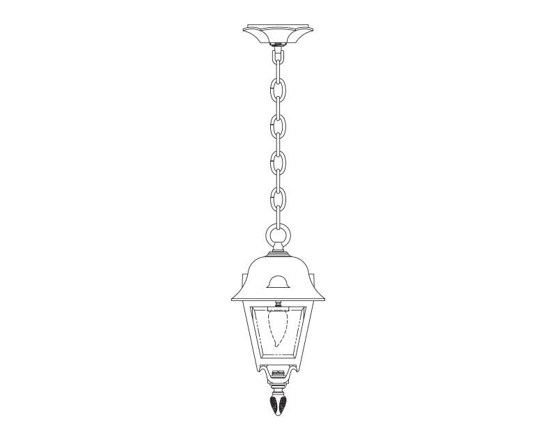 Jefferson, Small, aluminum, Ceiling Mount, chain, Clear glass, (1) 60W INC, 120V